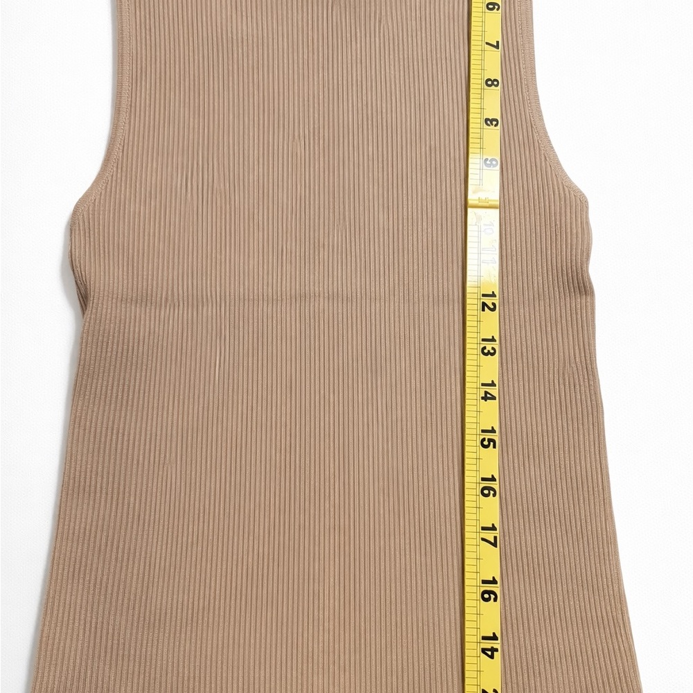 Abercrombie And Fitch Wide Rib Slash Top Beige Medium - Picture 4 of 6